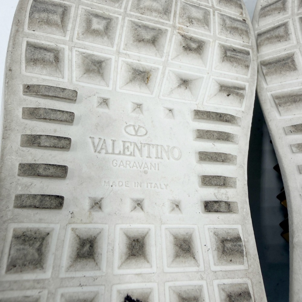 Valentino Rockstud Untitled Sneakers White Silver Studded Leather Sz 37 / 7 - Picture 11 of 12